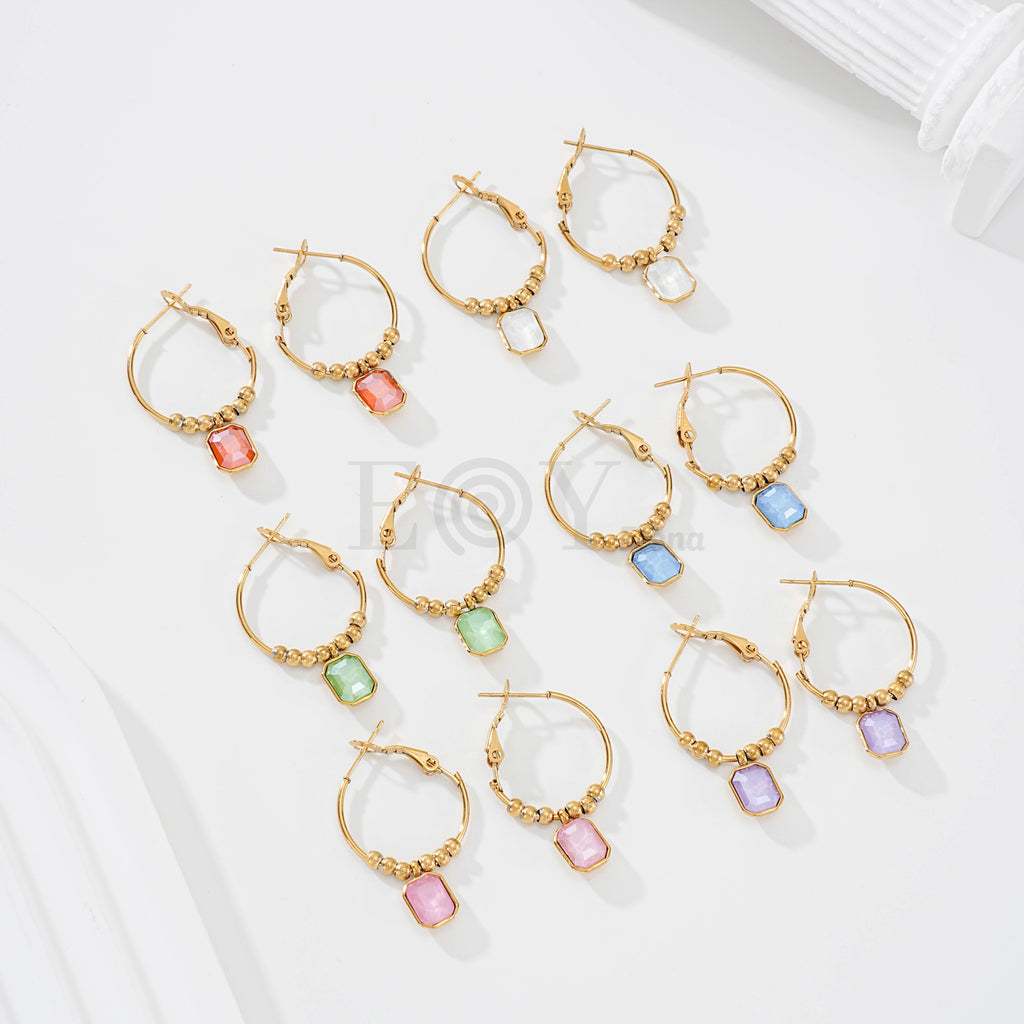 Pendientes con circonita color