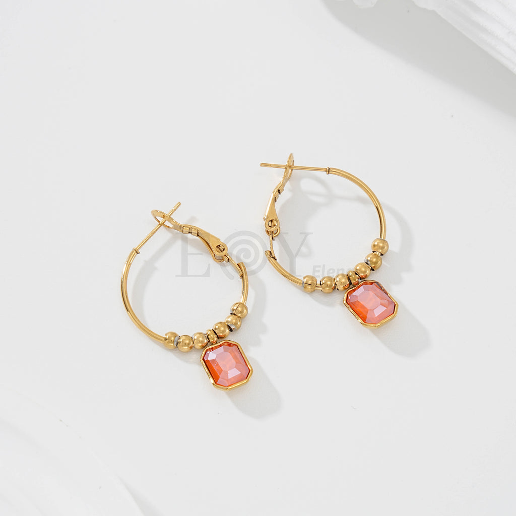 Pendientes con circonita color