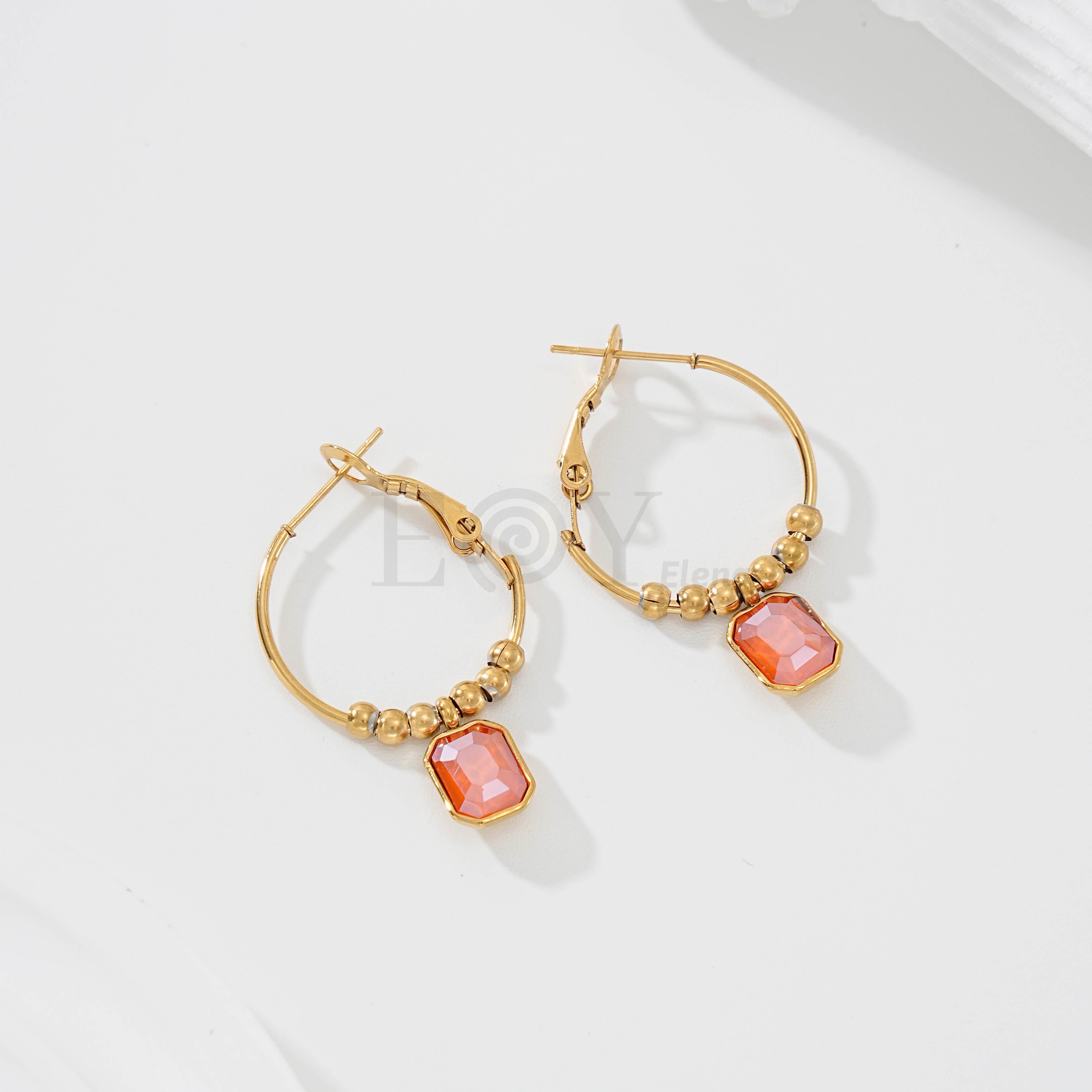 Pendientes con circonita color
