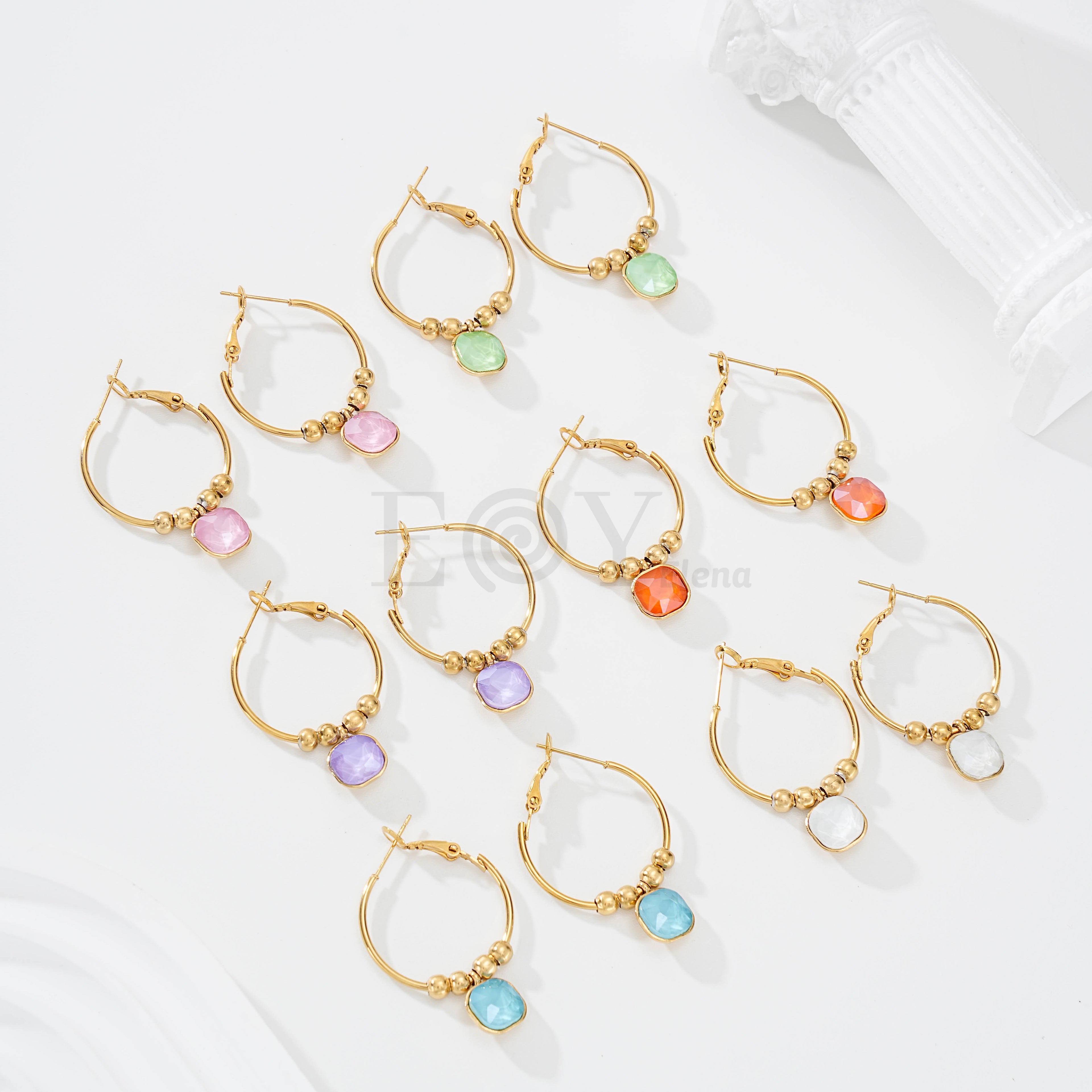 Pendientes circonita color