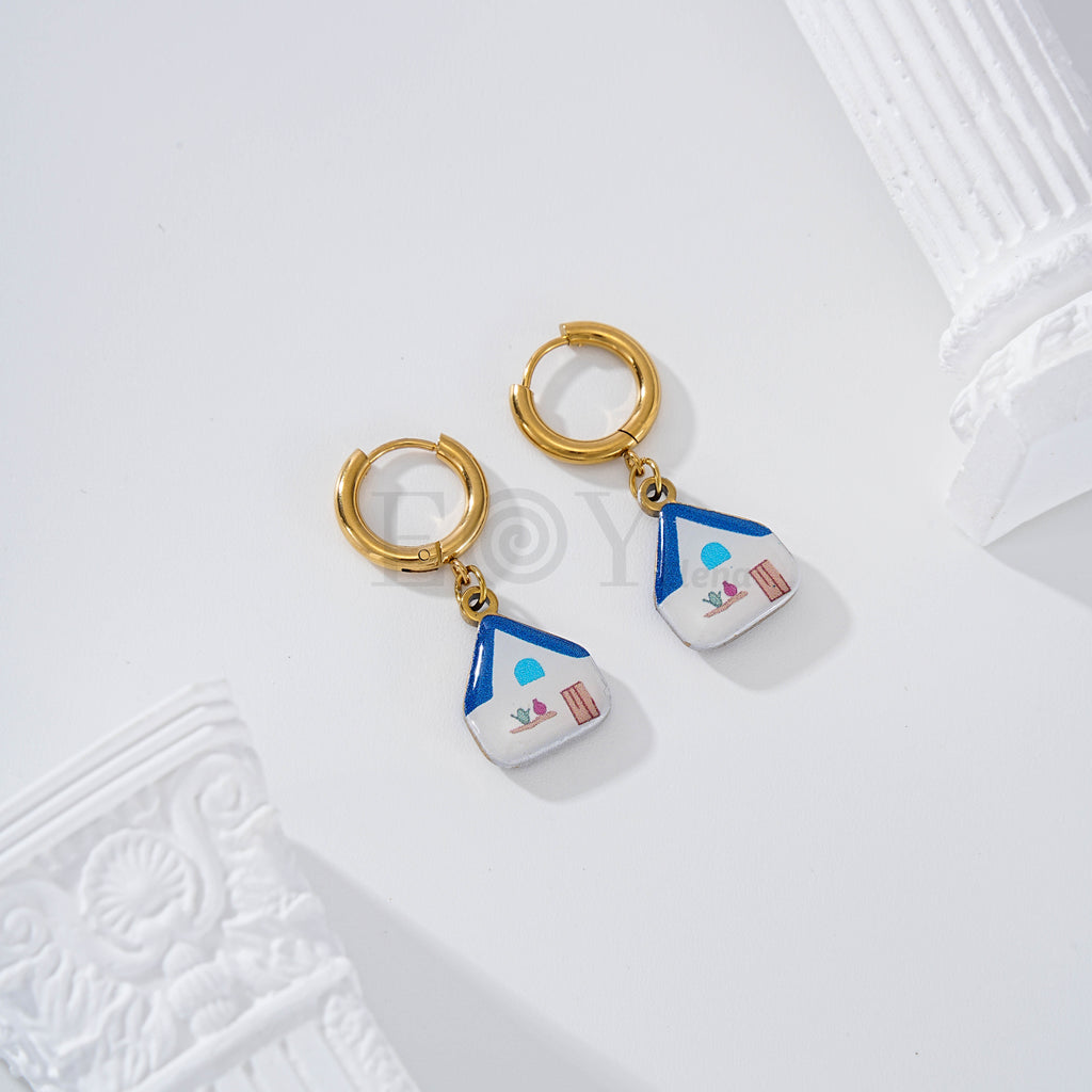 Pendientes aro casa color