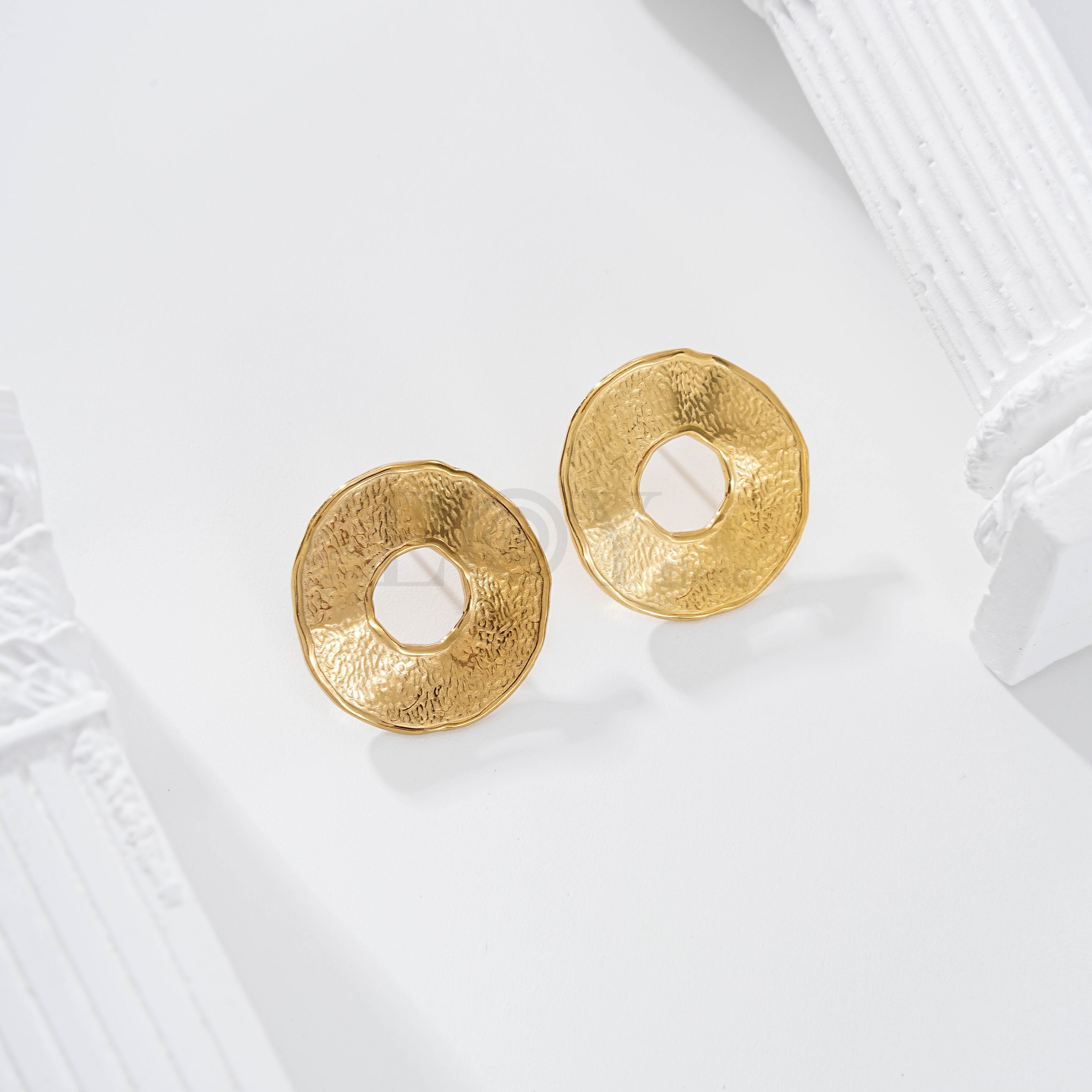 Pendientes círculo textura