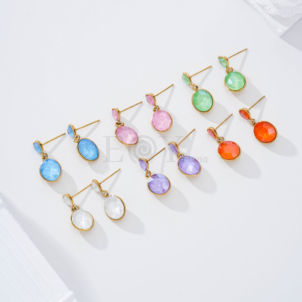 Pendientes piedra color