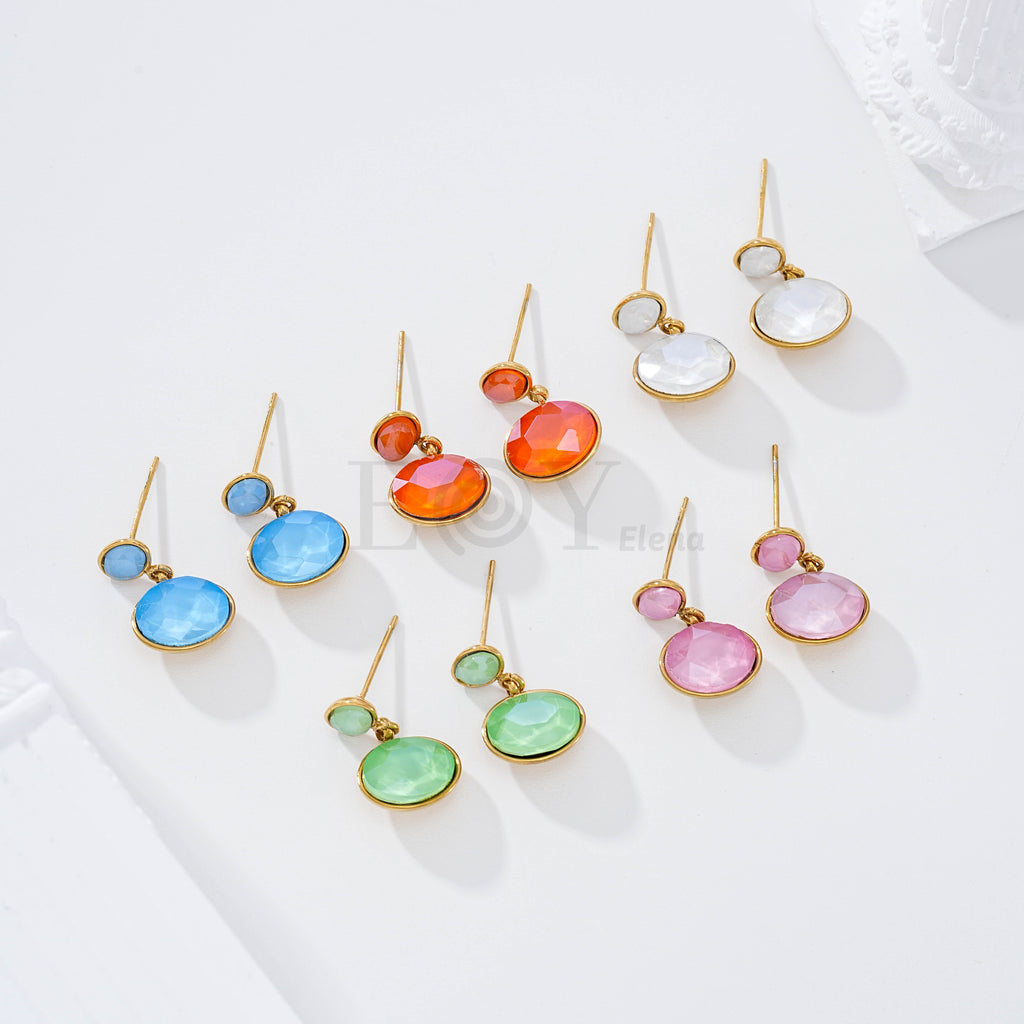 Pendientes piedra color