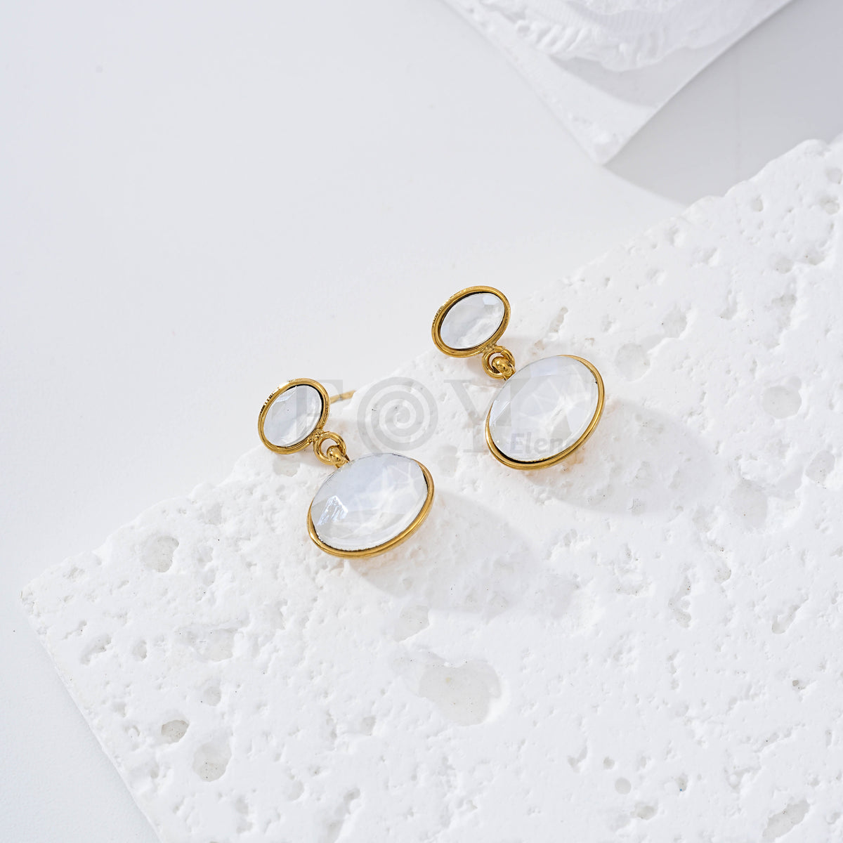 Pendientes piedra color