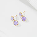 Pendientes doble piedra color