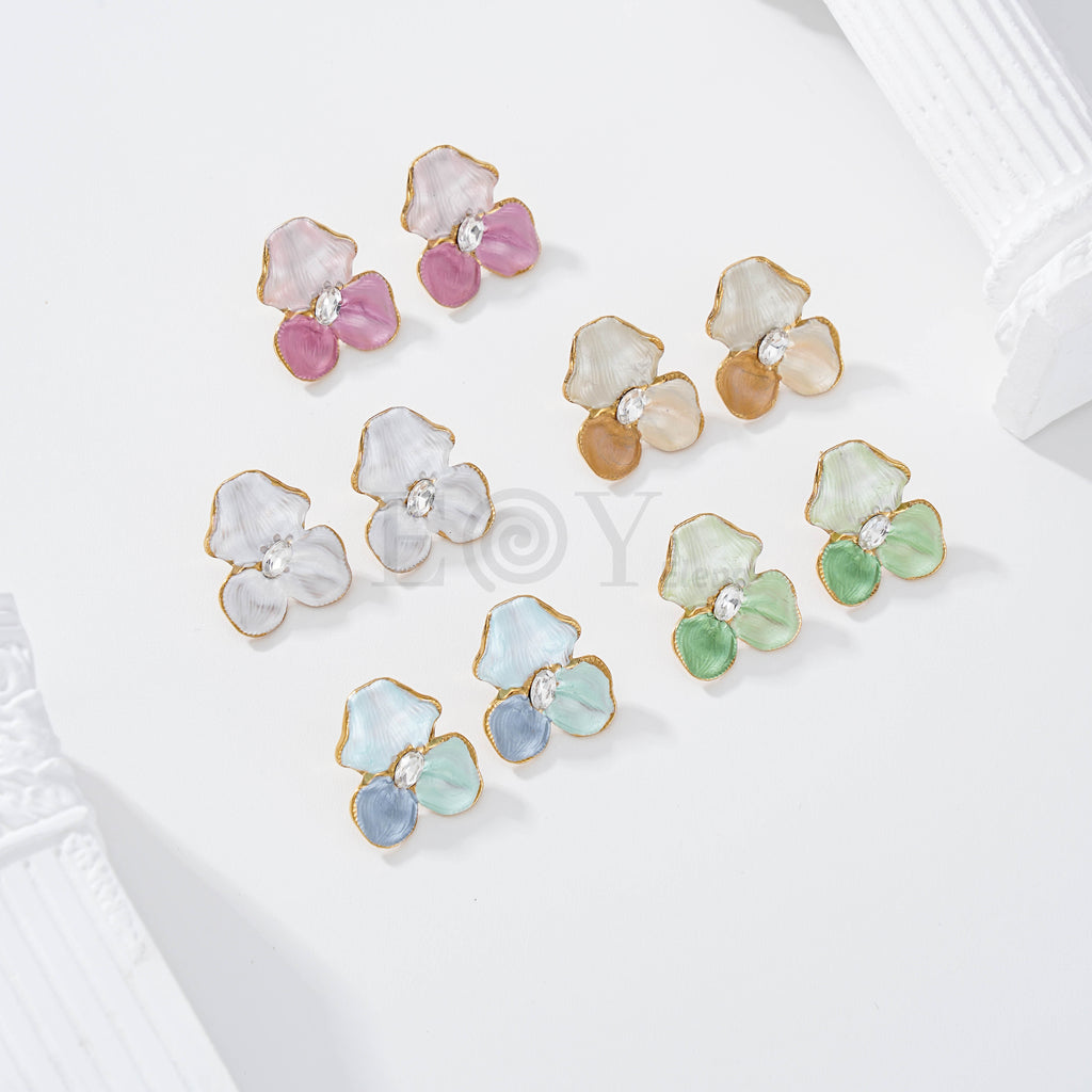 Pendientes flor color