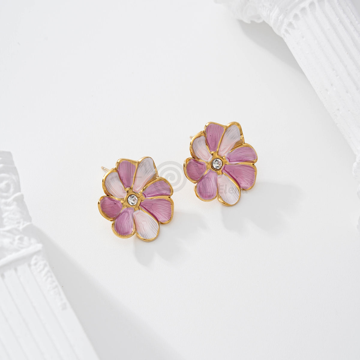 Pendientes flor color