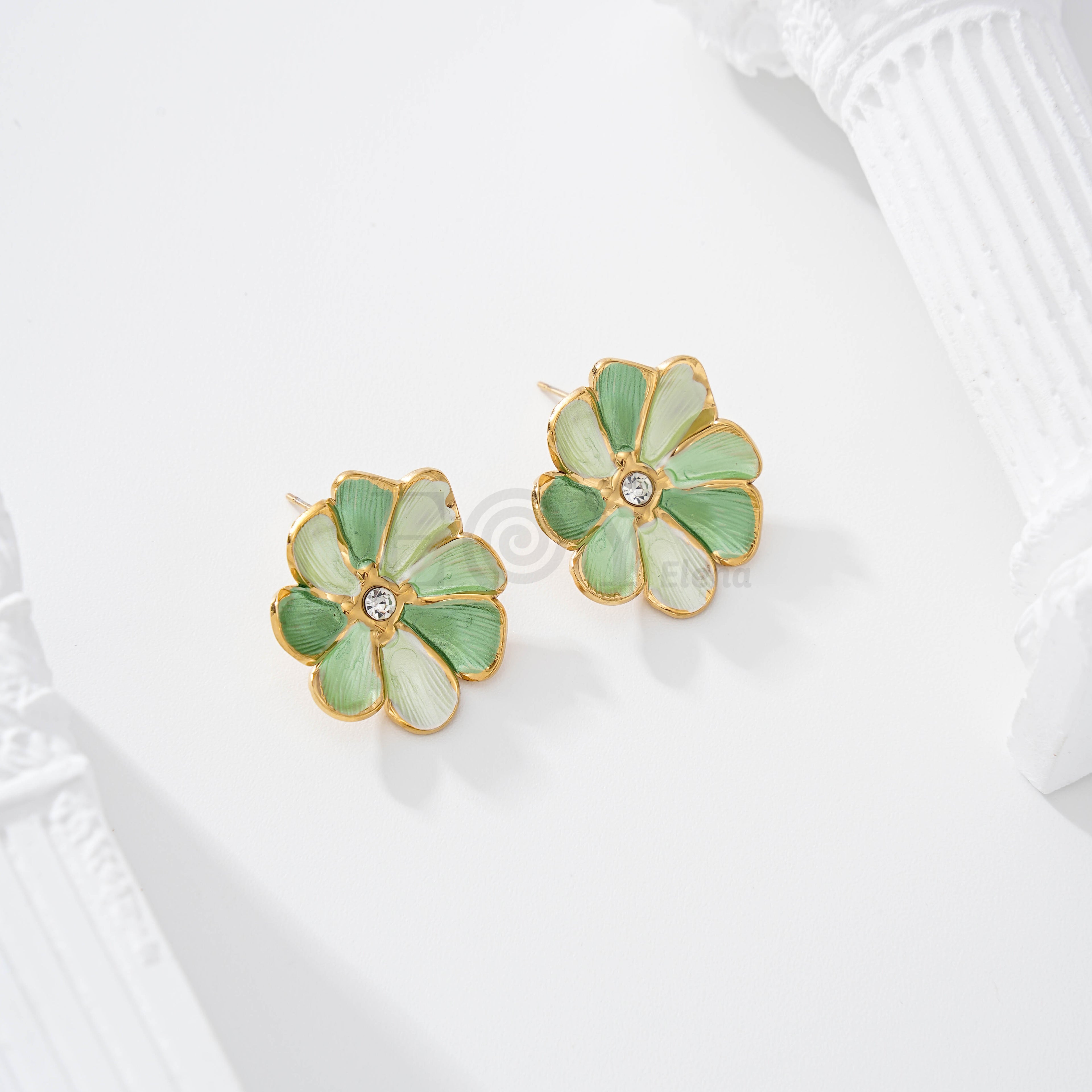 Pendientes flor color
