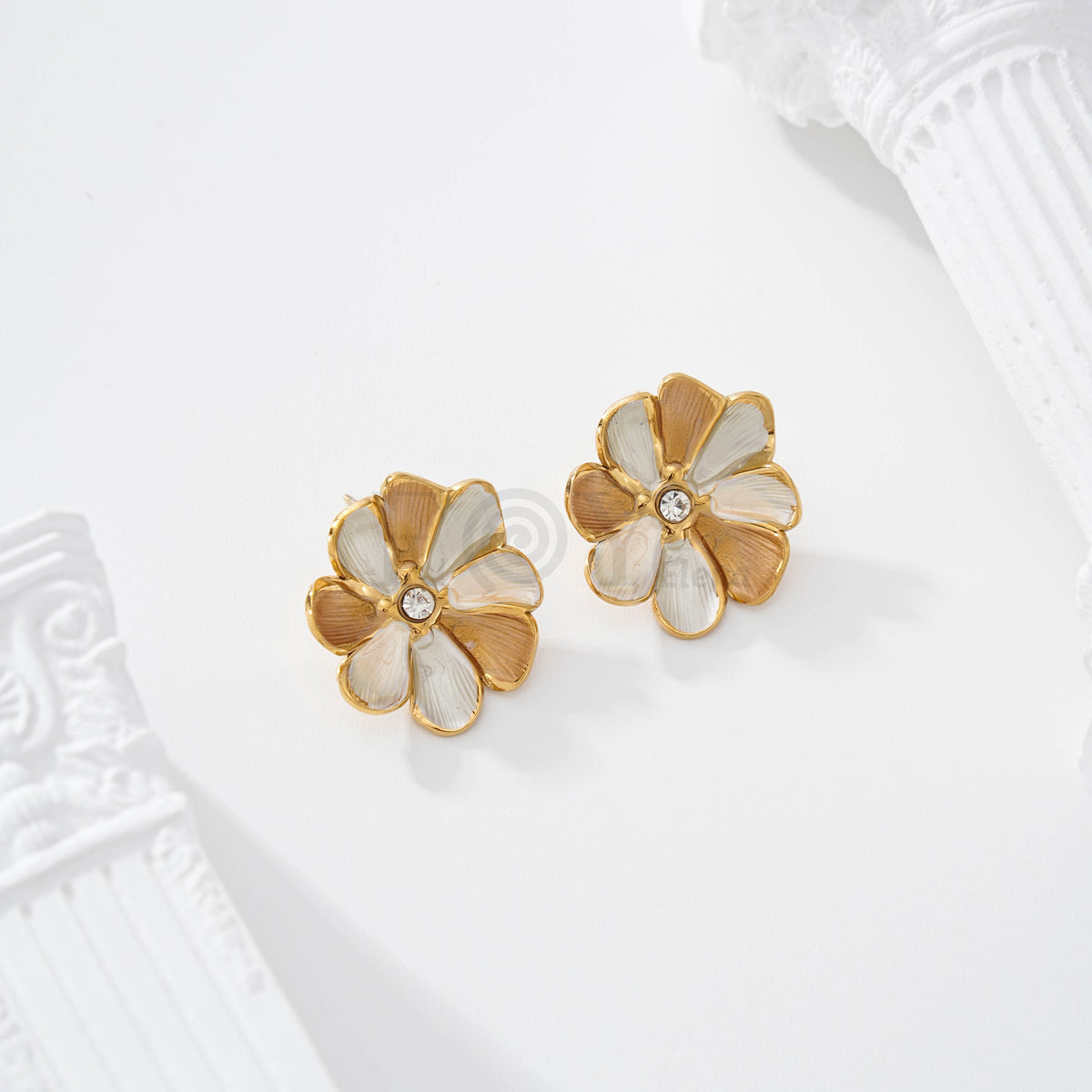 Pendientes flor color