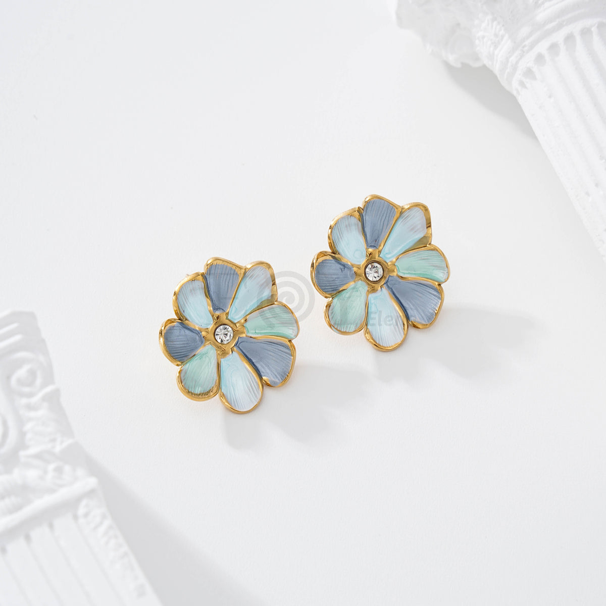 Pendientes flor color
