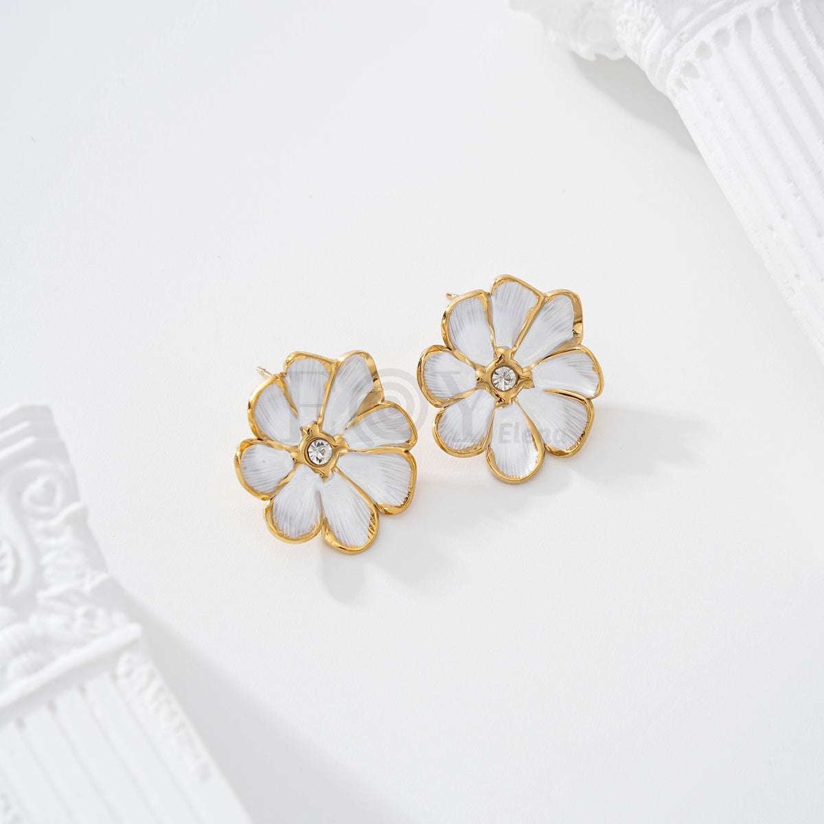 Pendientes flor color