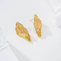 Pendientes hoja texturizada