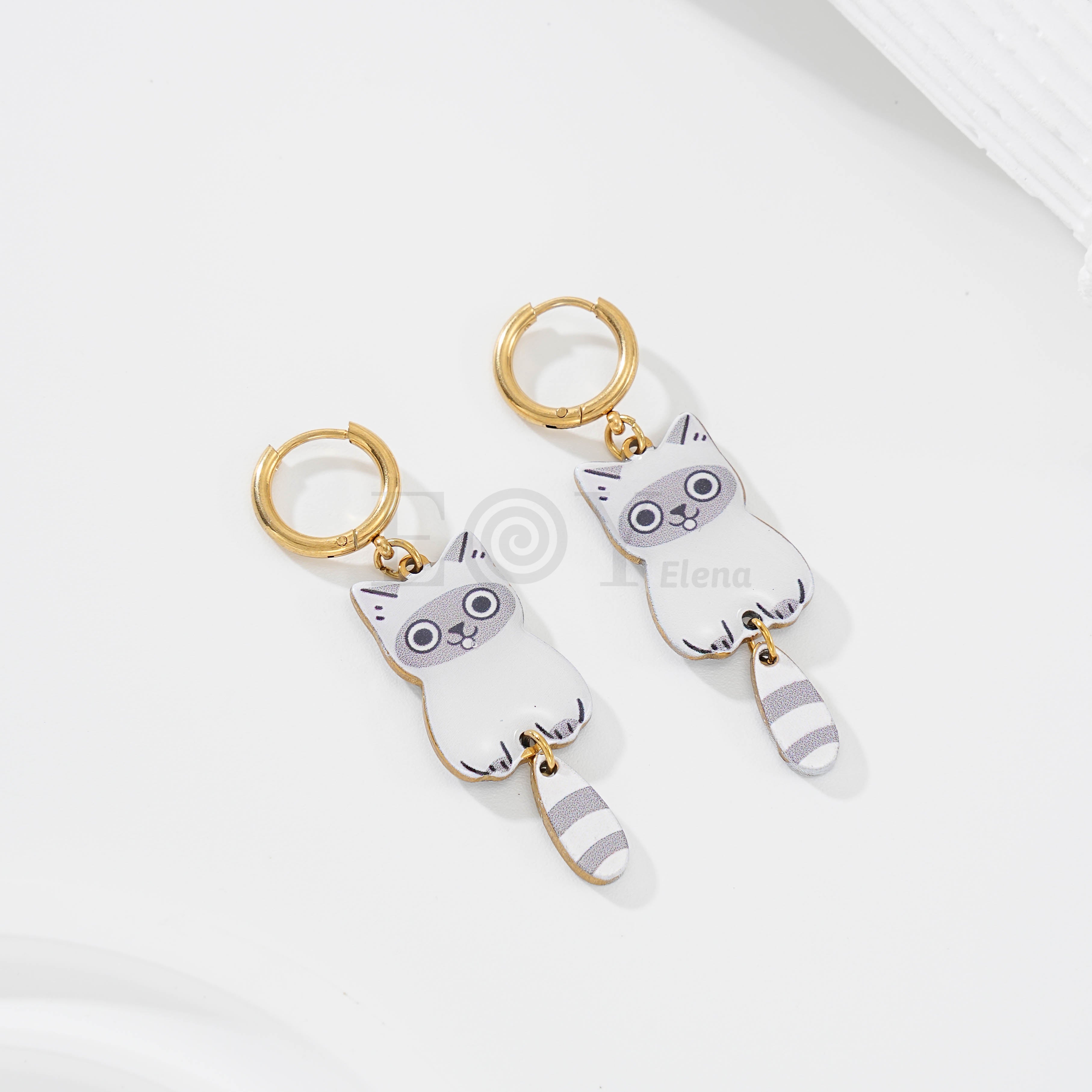 Pendientes de aro gato