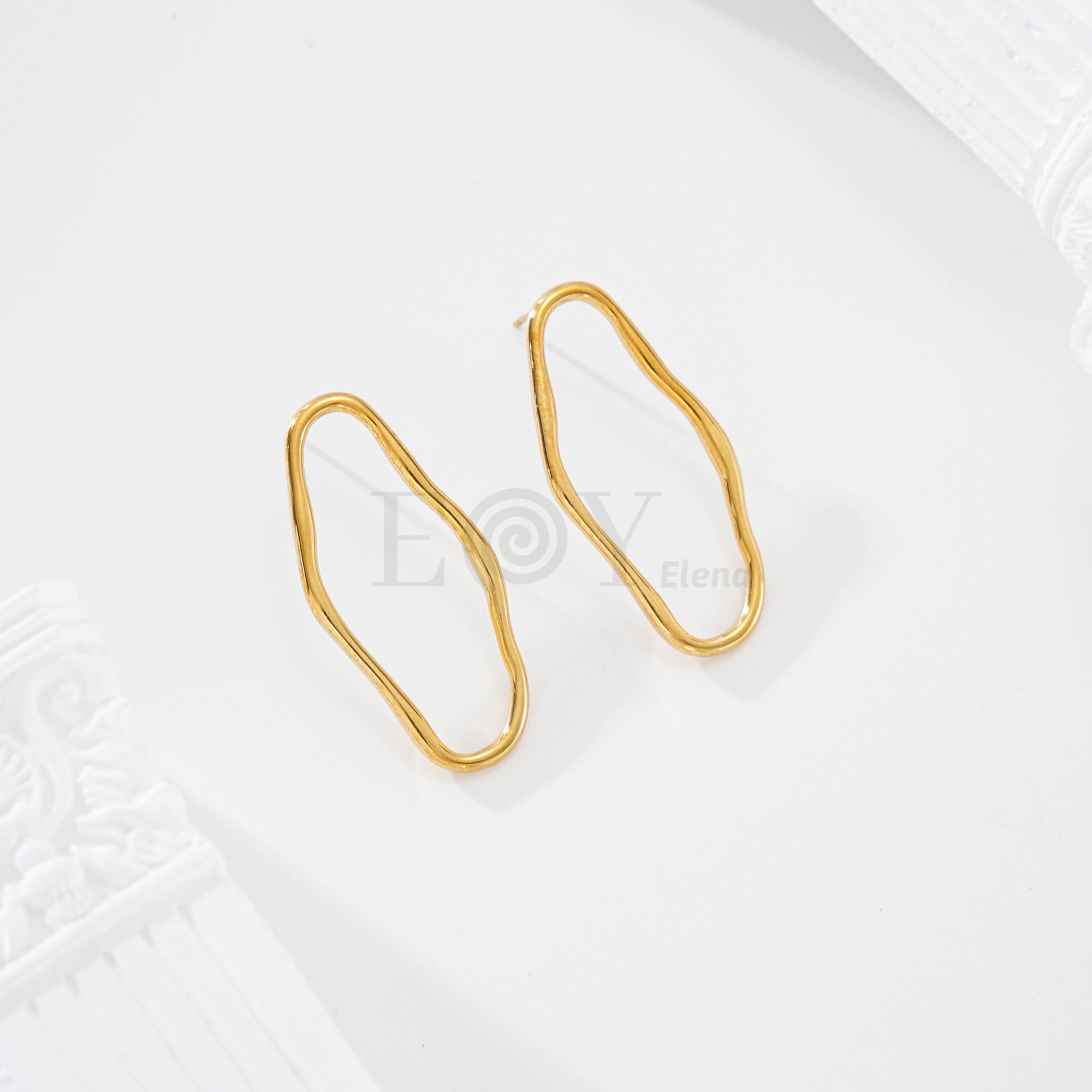 Pendientes óvalo irregular