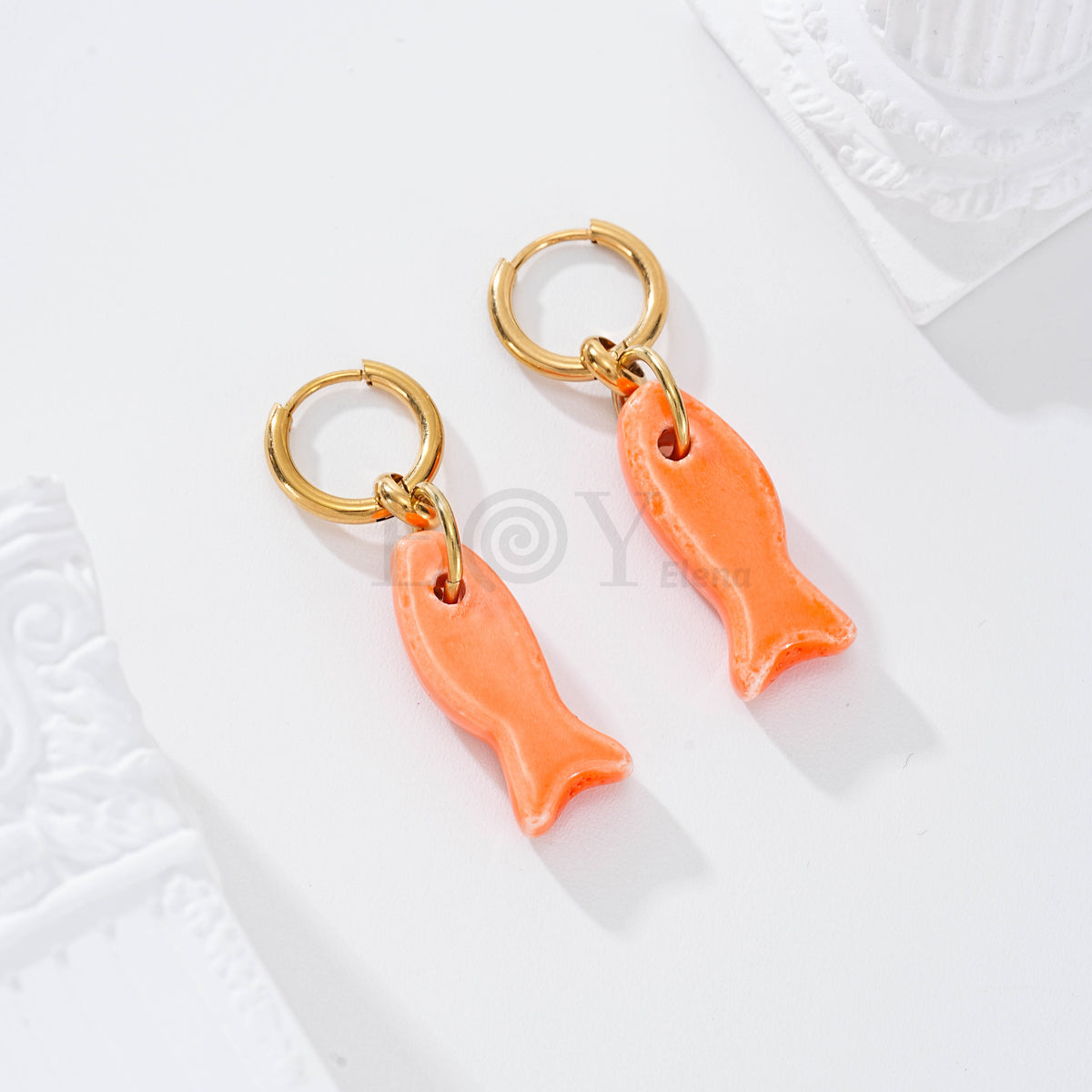 Pendientes aro pez color