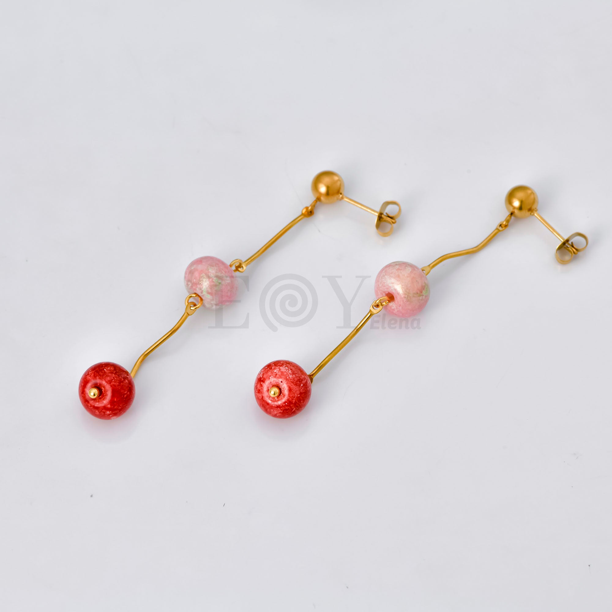 Pendientes colgantes bolas color