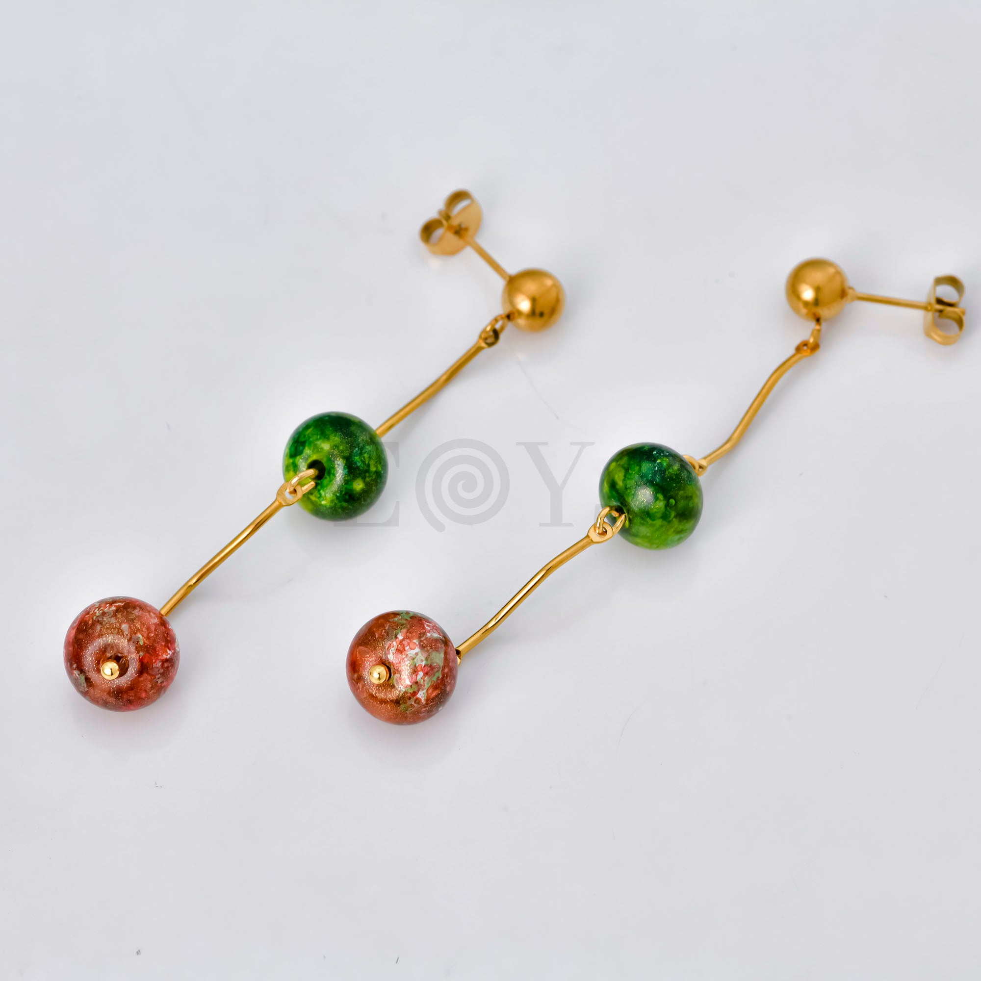 Pendientes colgantes bolas color