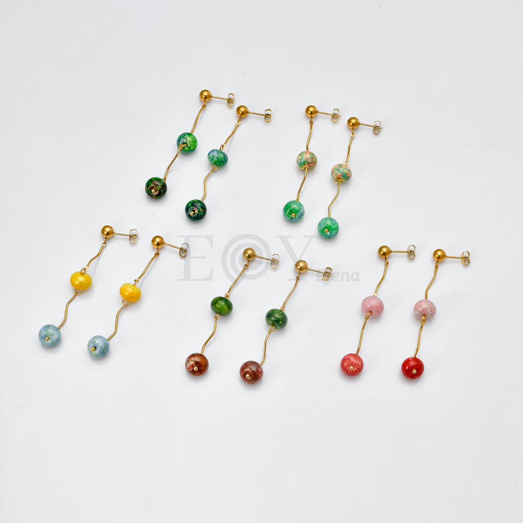 Pendientes colgantes bolas color