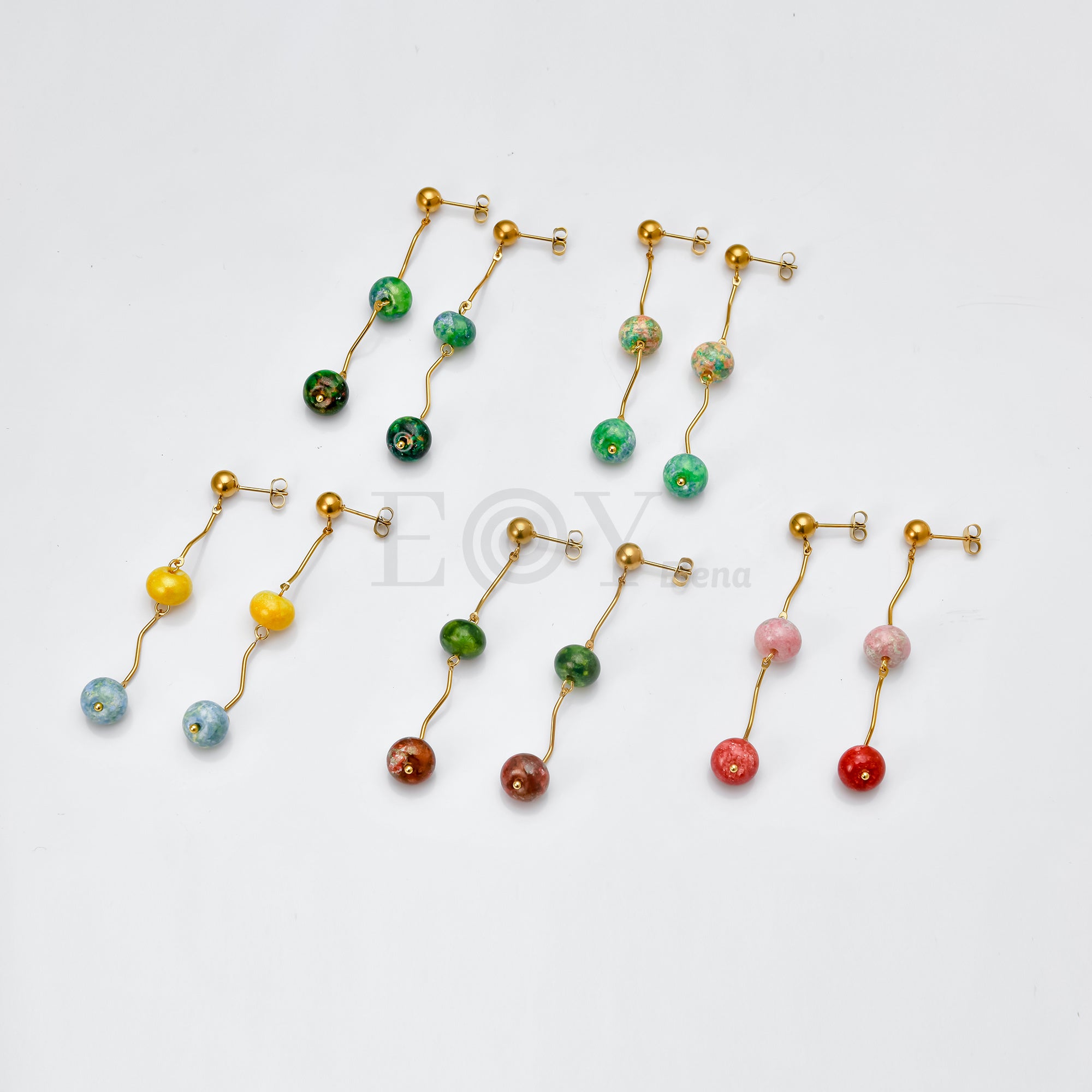 Pendientes colgantes bolas color