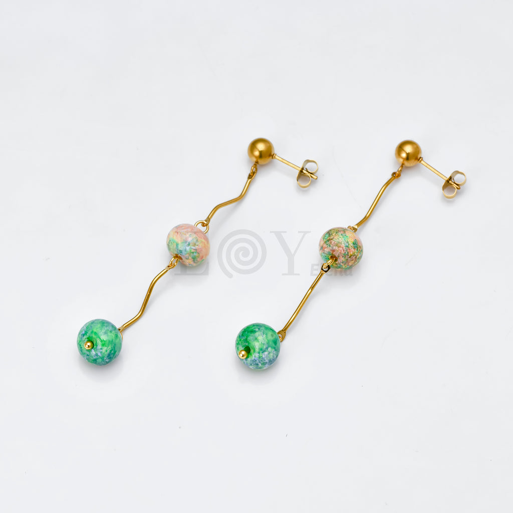 Pendientes colgantes bolas color
