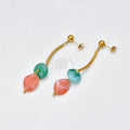 Pendientes con doble piedra bicolor
