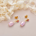 Pendientes con circonita y piedra color