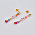 Pendientes con piedras colores colgantes