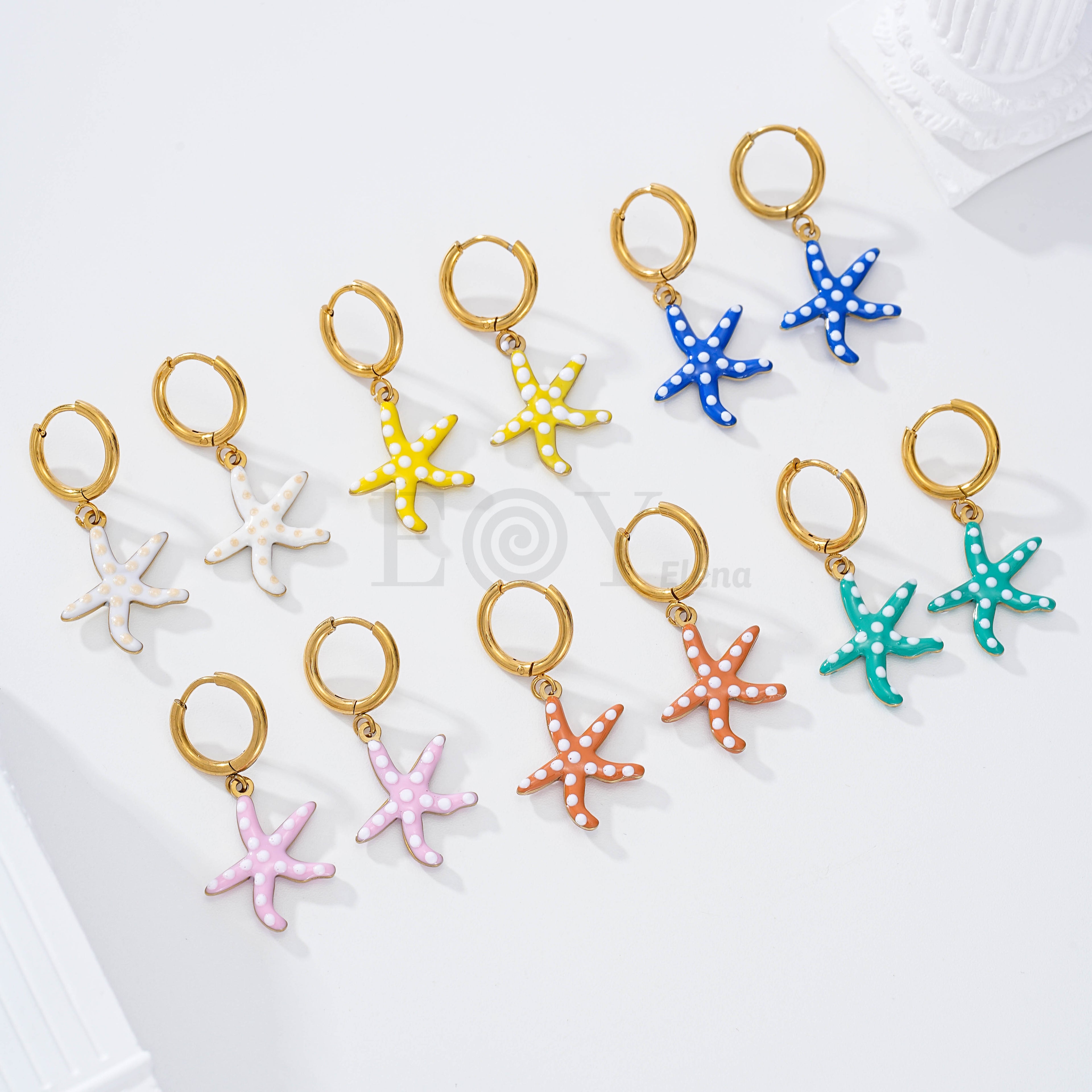 Pendientes aro estrella de mar