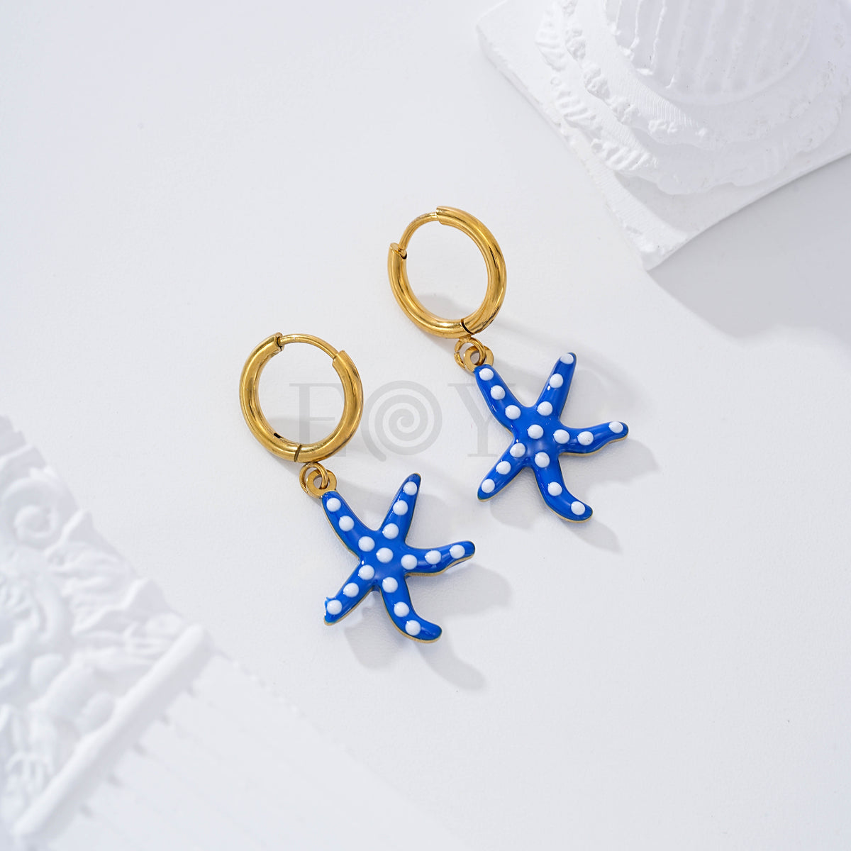 Pendientes aro estrella de mar