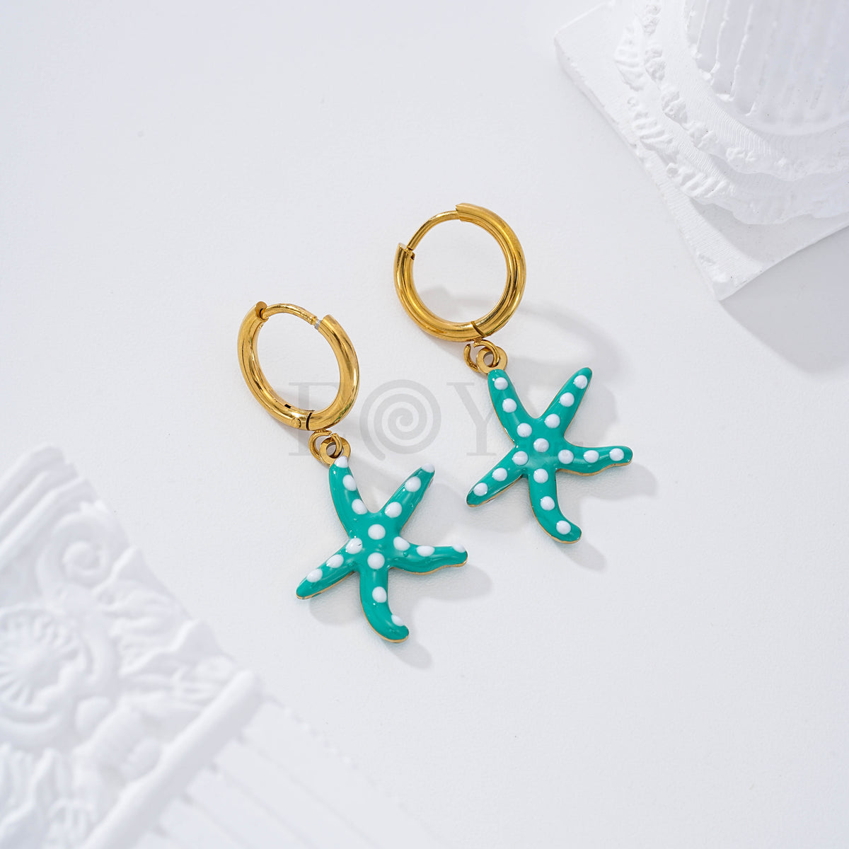 Pendientes aro estrella de mar