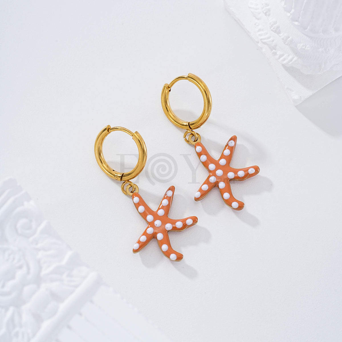 Pendientes aro estrella de mar