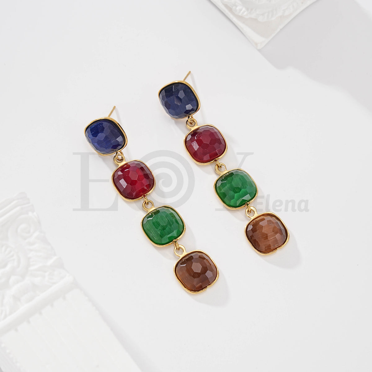 Pendientes de piedras de acero