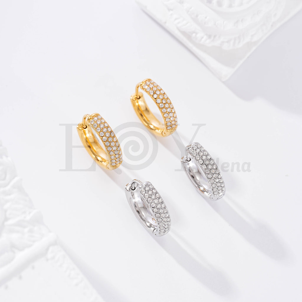 Pendientes de aro con circonitas