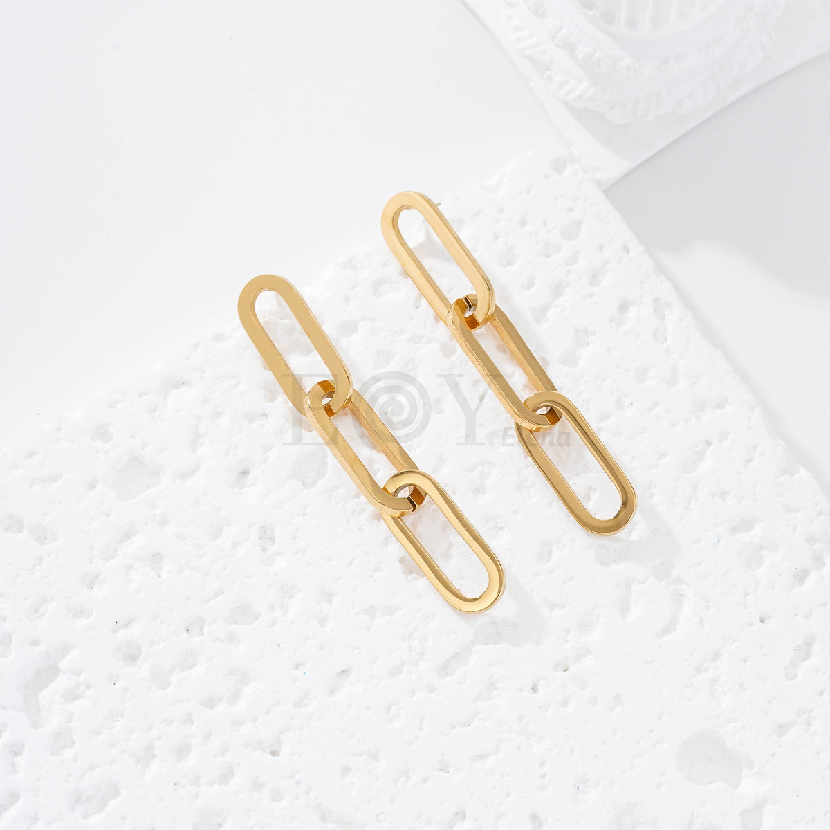 Pendientes triple aro cuadrado acero