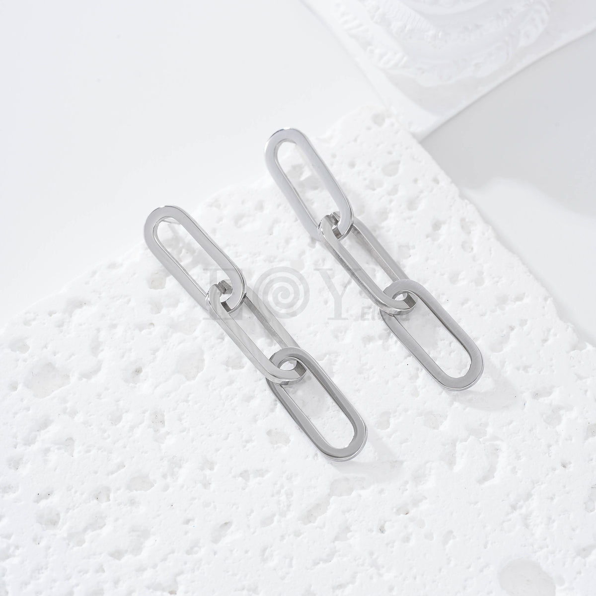 Pendientes triple aro cuadrado acero