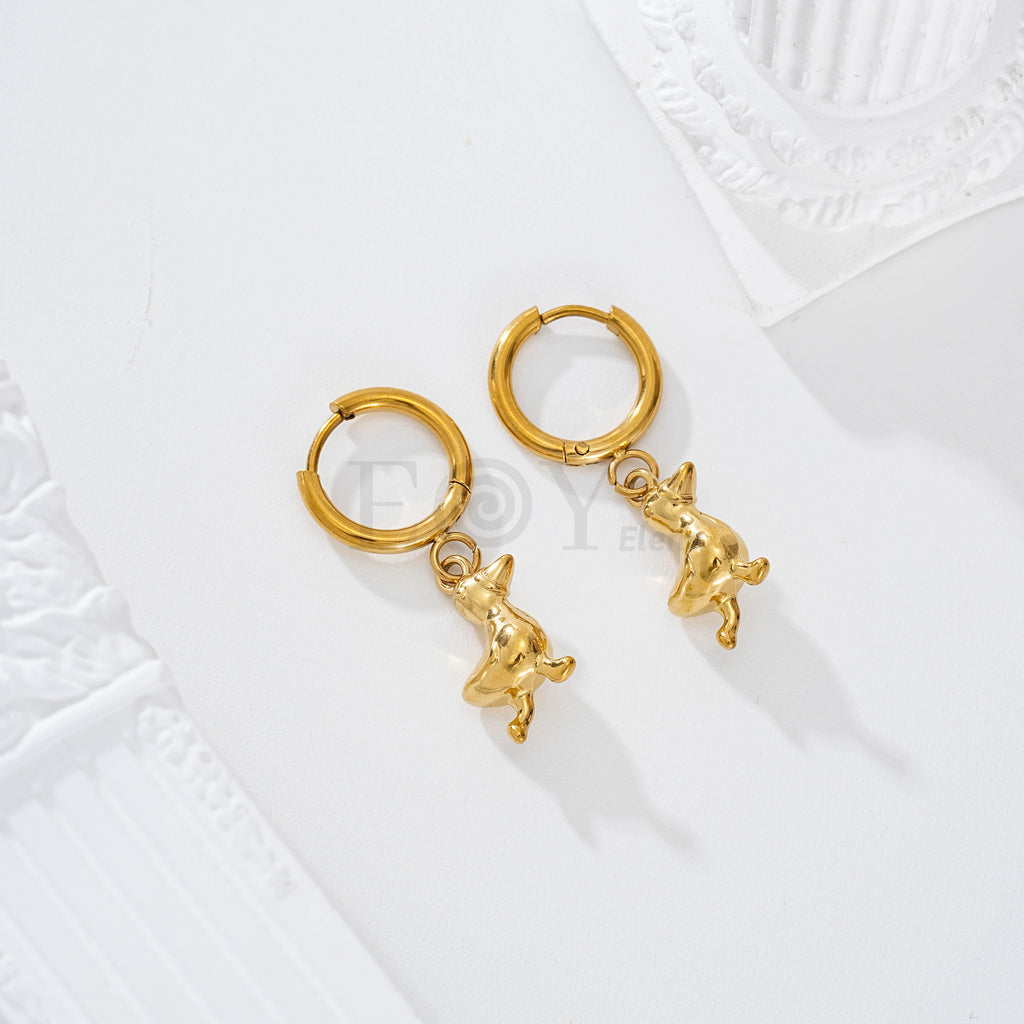 Pendientes de aro pato acero