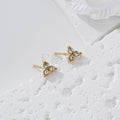 Pendientes triple circonita acero