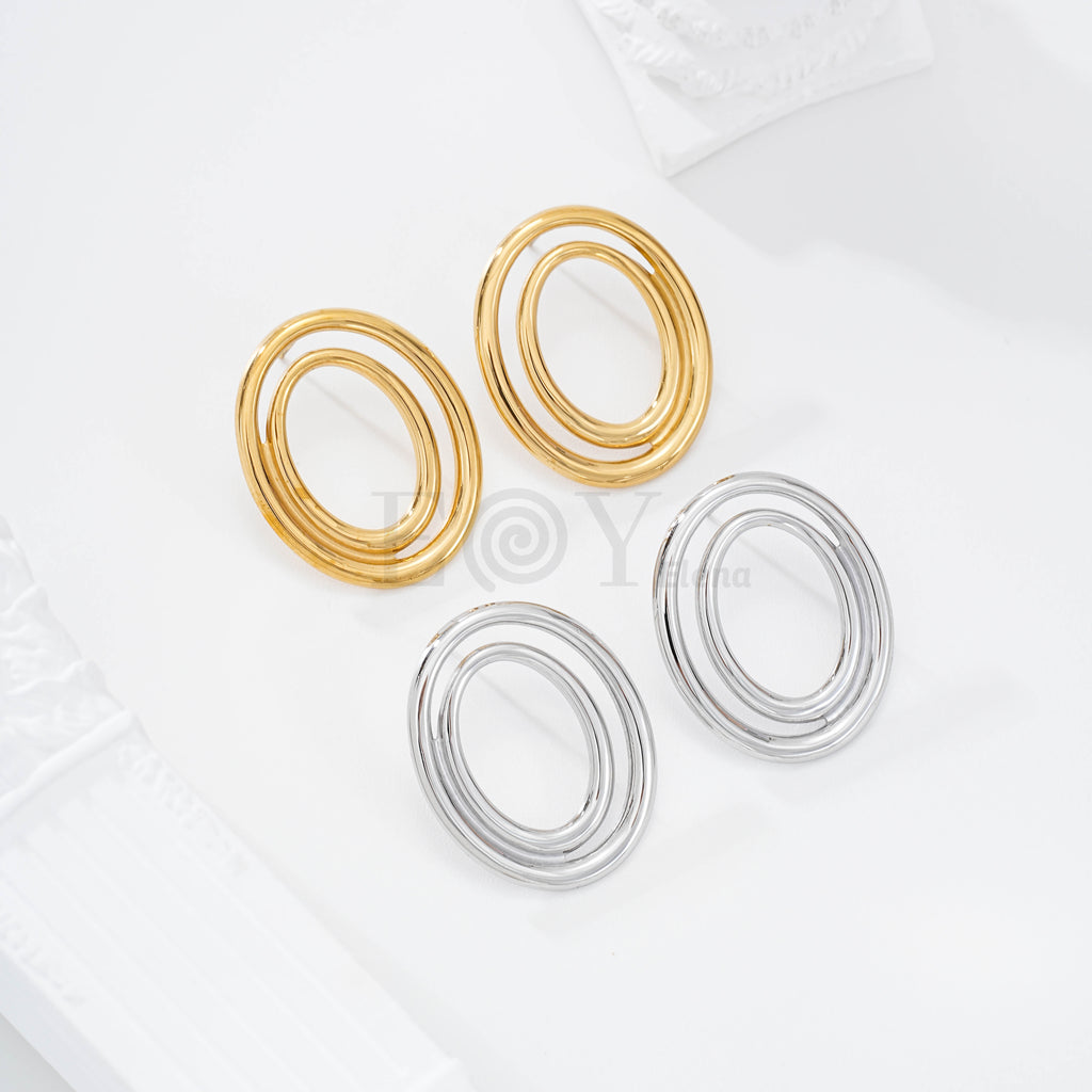 Pendientes doble aro acero