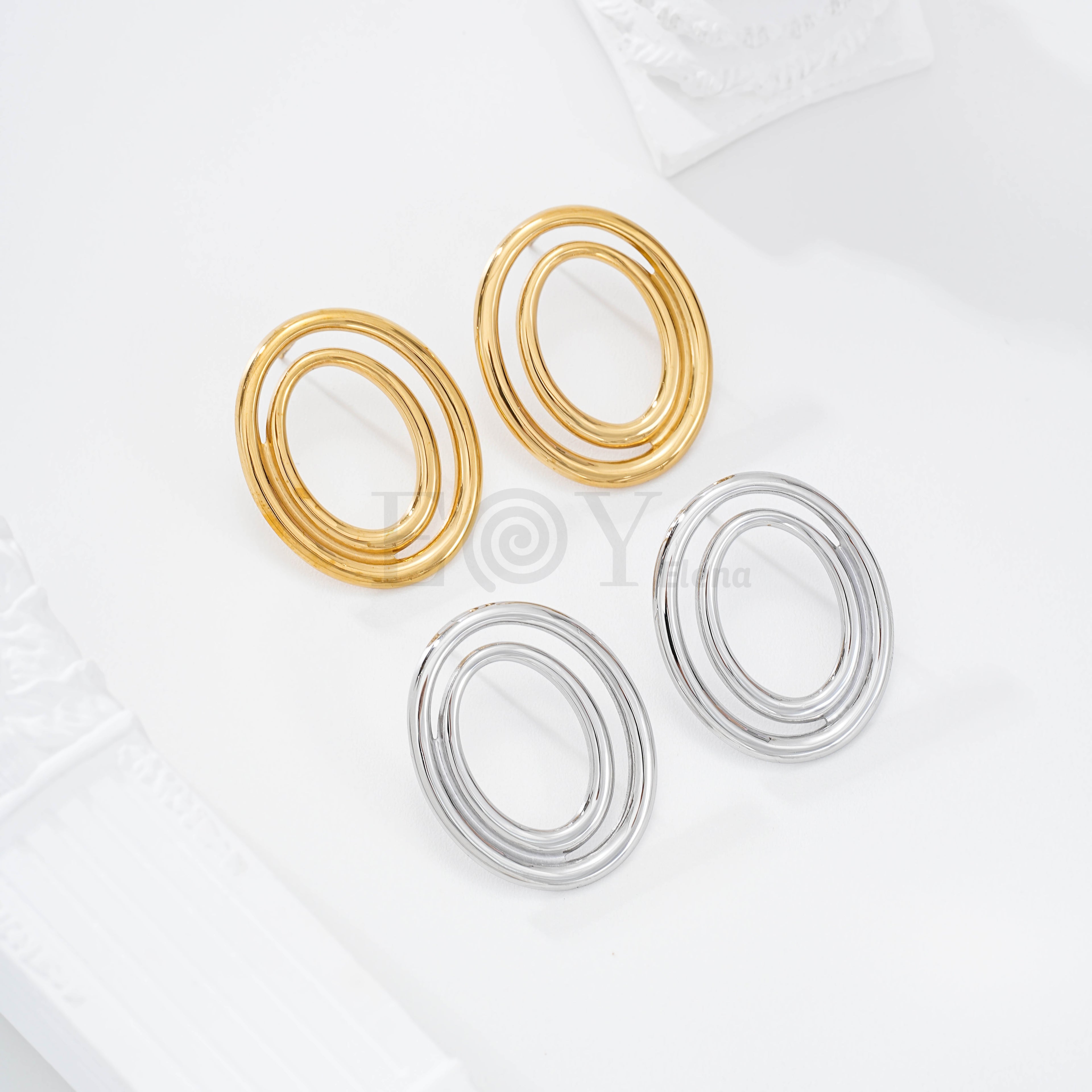Pendientes doble aro acero
