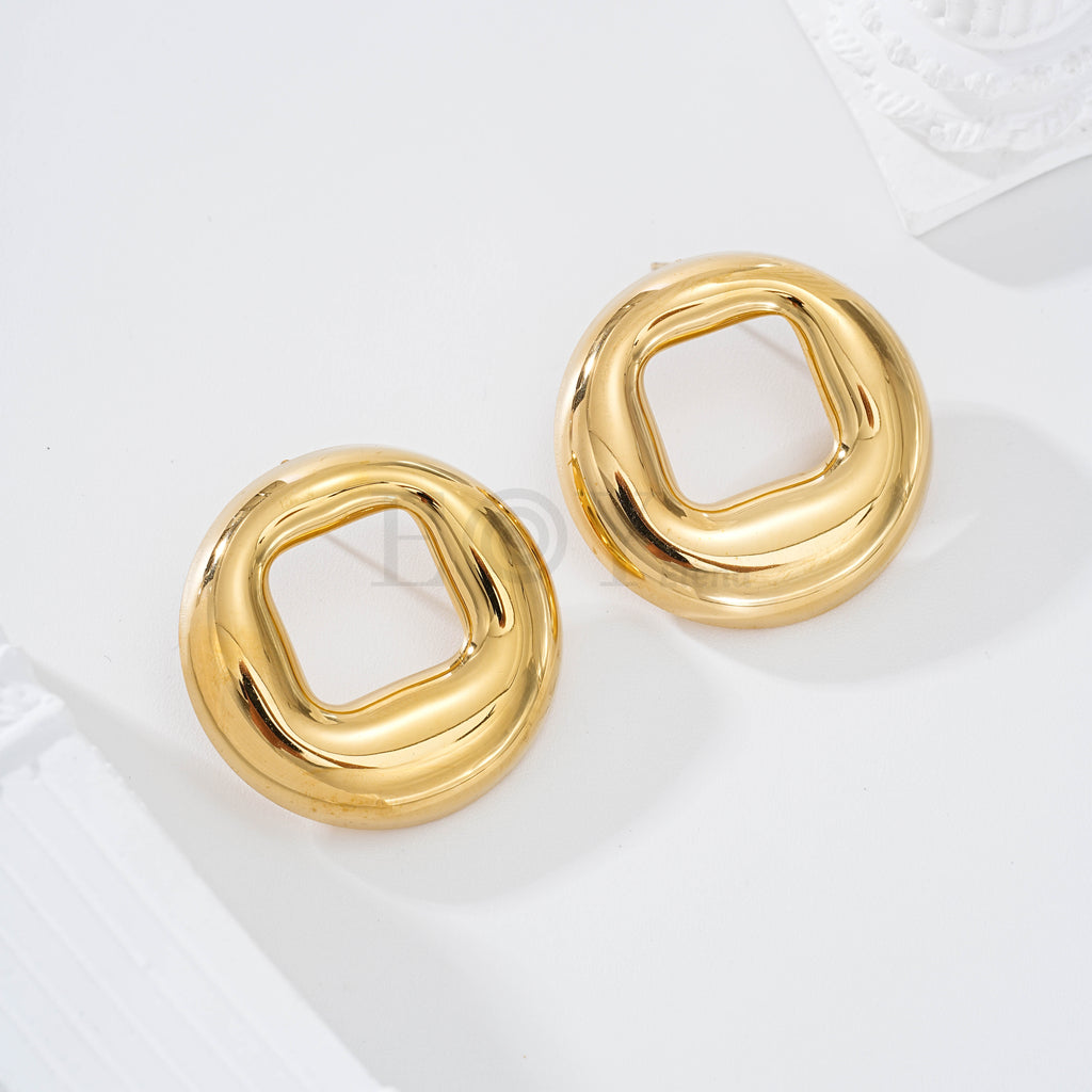 Pendientes redondo hueco acero