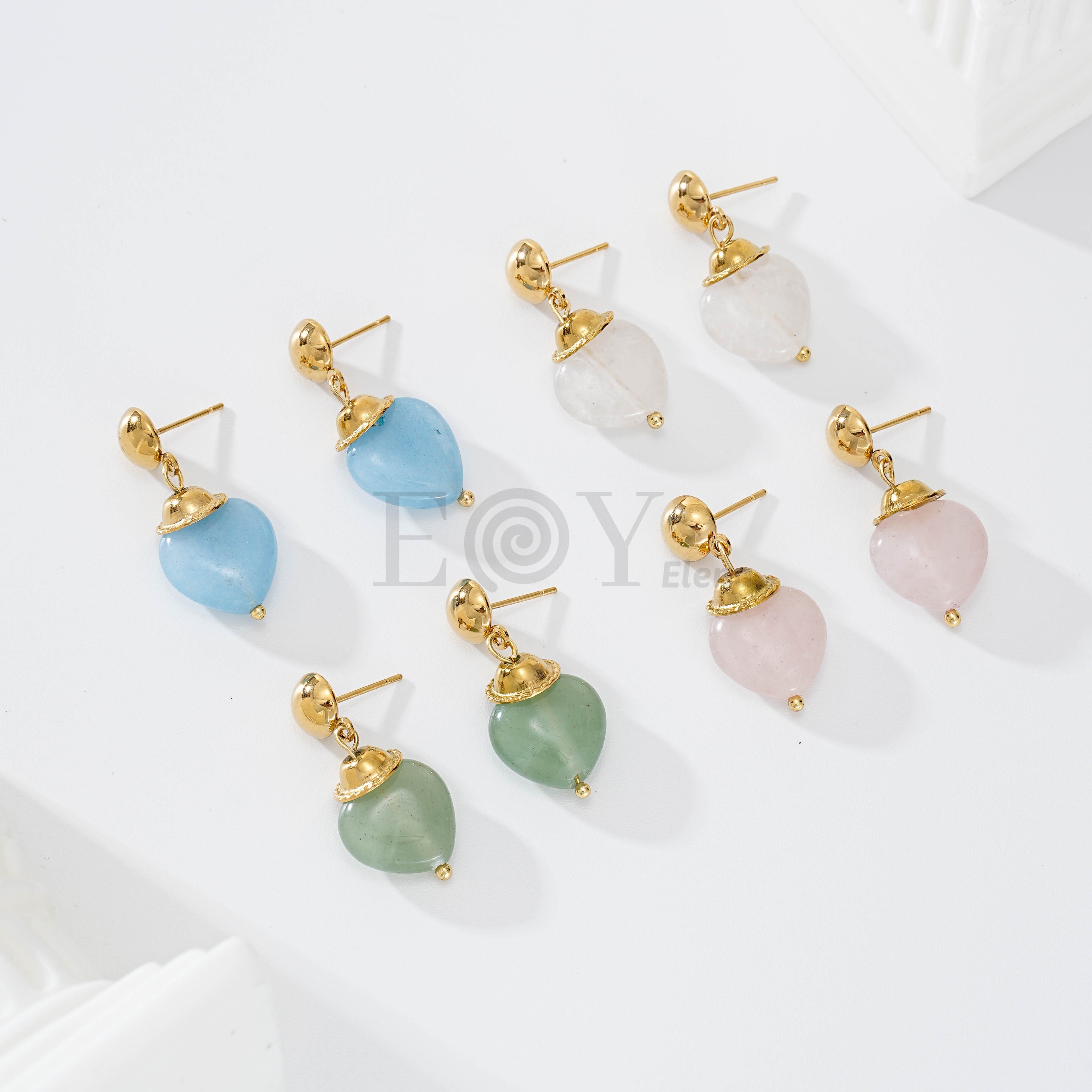 Pendientes con piedra color
