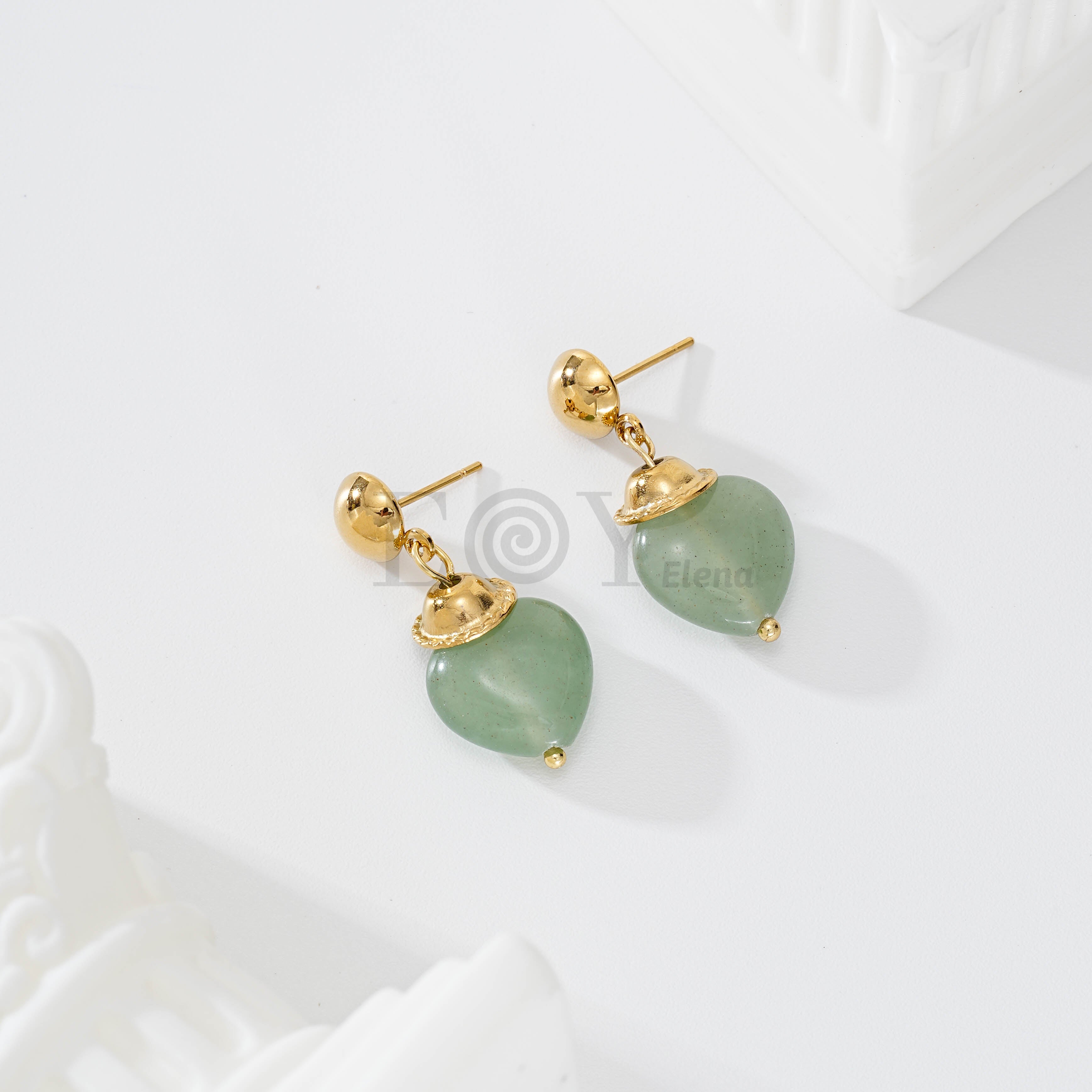 Pendientes con piedra color
