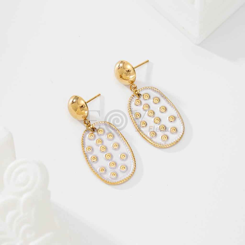 Pendientes con óvalo color