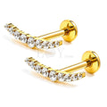 Pendientes titanio barra circonitas