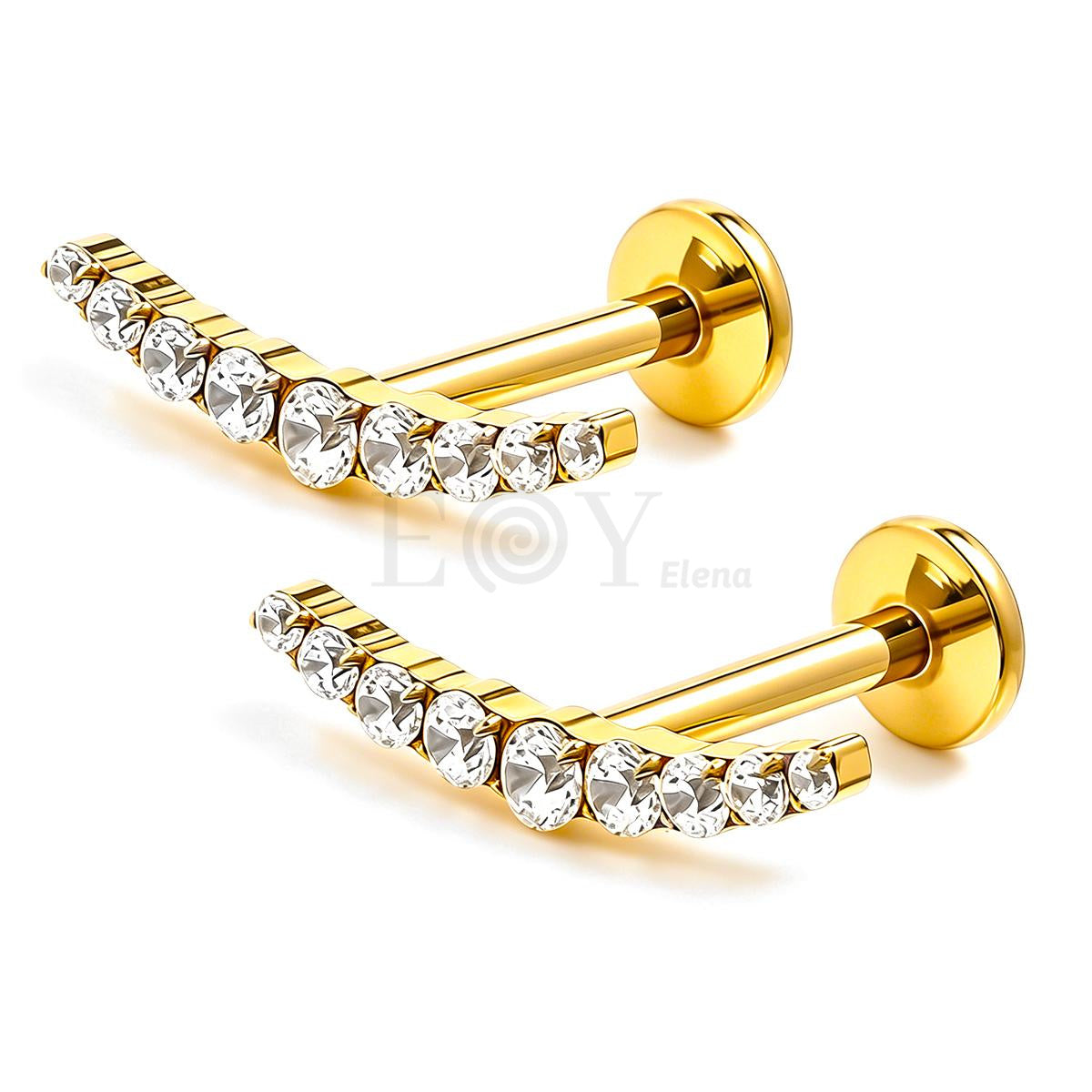 Pendientes titanio barra circonitas