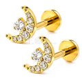 Pendientes titanio luna