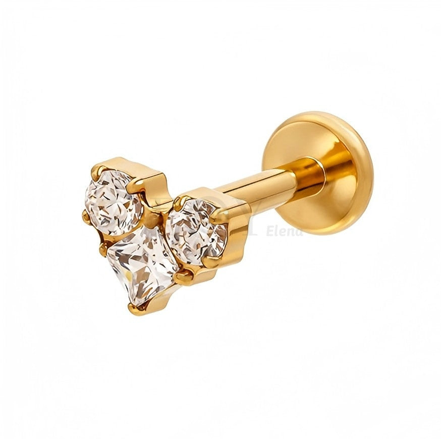 Pendientes titanio triple circonita
