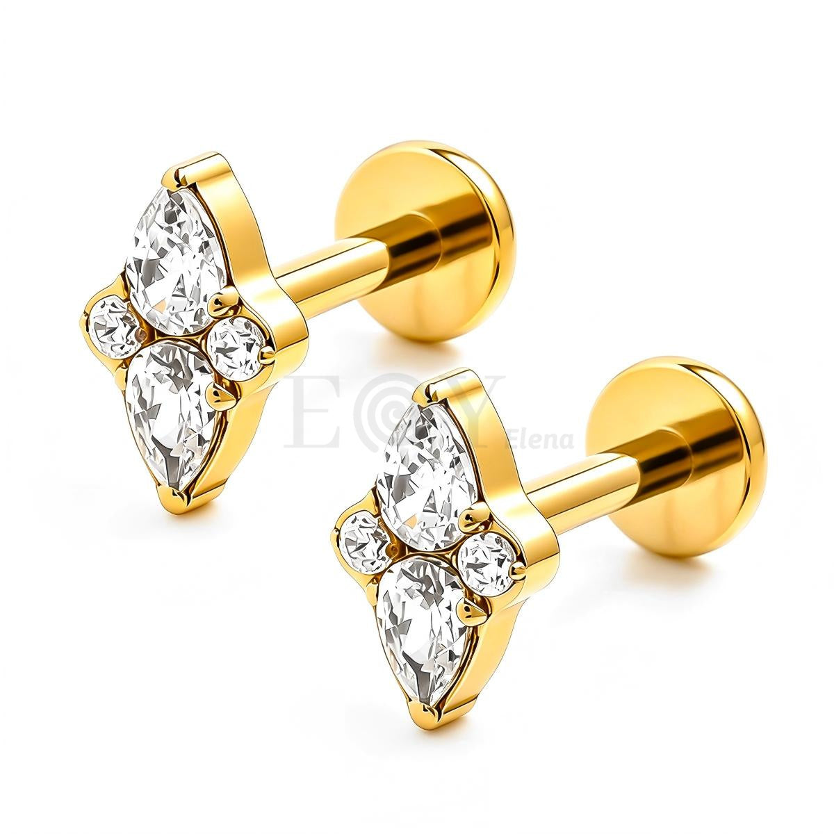Pendientes titanio flor