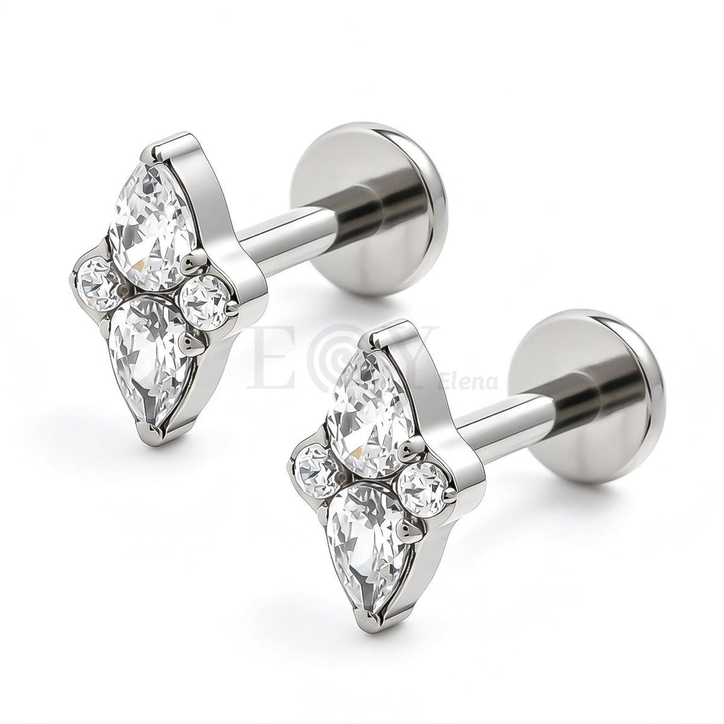 Pendientes titanio flor
